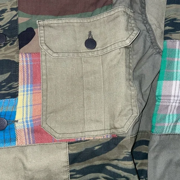 RRL Flannel Patchwork Military Jacket - Picture 4 of 15